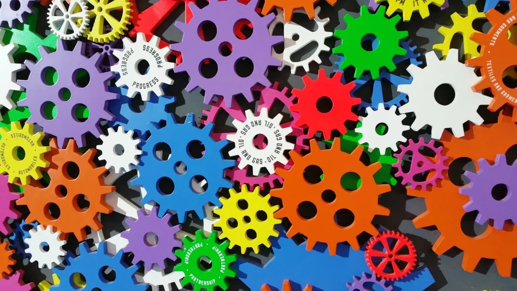 Image of colored gear wheels