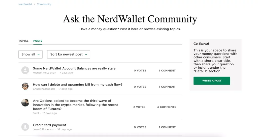 Ask the NerdWallet community screenshot