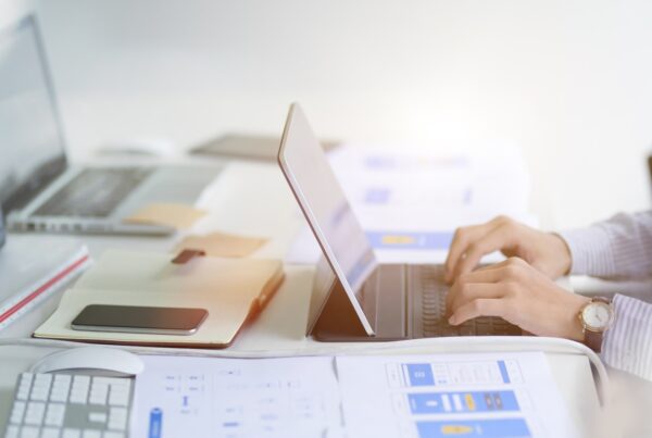 A person using a laptop