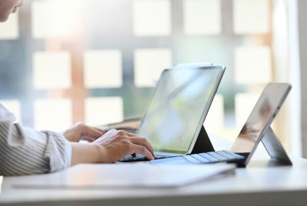 A person using a laptop